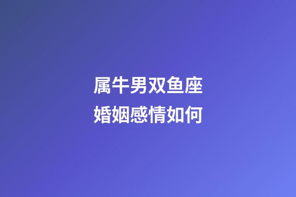 属牛男双鱼座婚姻感情如何-第1张-星座运势-玄机派