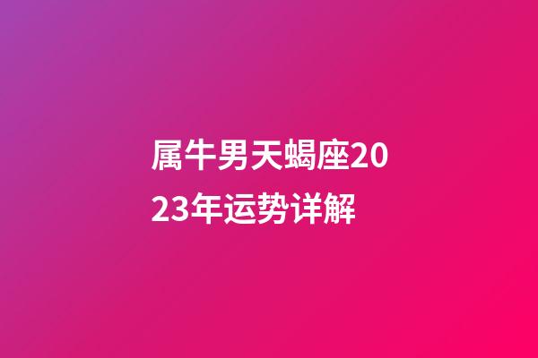 属牛男天蝎座2023年运势详解-第1张-星座运势-玄机派