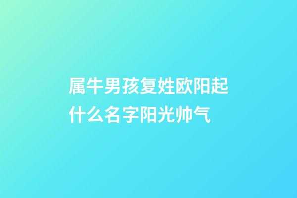 属牛男孩复姓欧阳起什么名字阳光帅气
