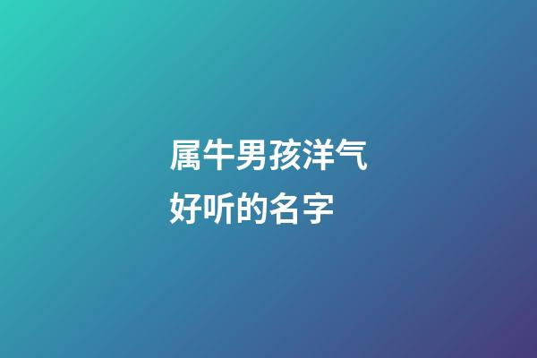 属牛男孩洋气好听的名字