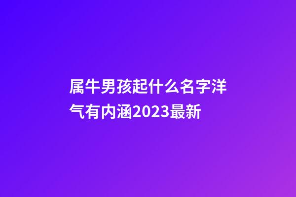 属牛男孩起什么名字洋气有内涵2023最新