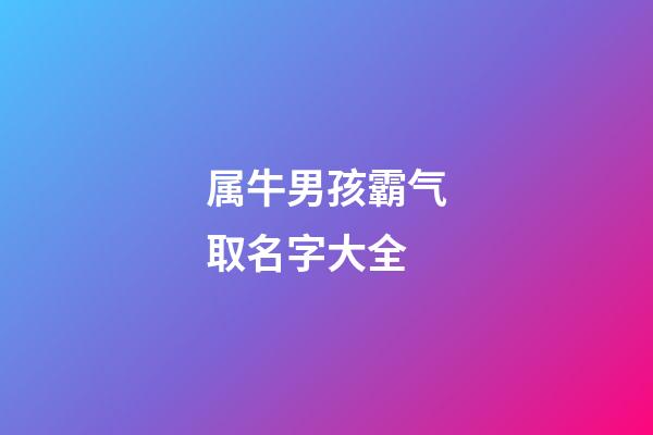属牛男孩霸气取名字大全