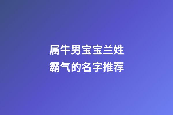属牛男宝宝兰姓霸气的名字推荐