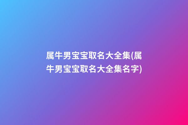 属牛男宝宝取名大全集(属牛男宝宝取名大全集名字)