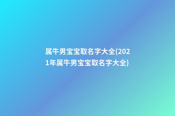 属牛男宝宝取名字大全(2021年属牛男宝宝取名字大全)