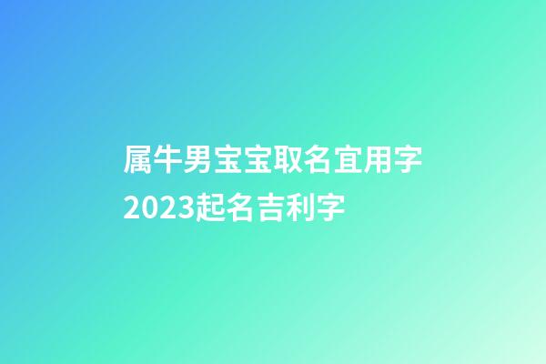 属牛男宝宝取名宜用字2023起名吉利字