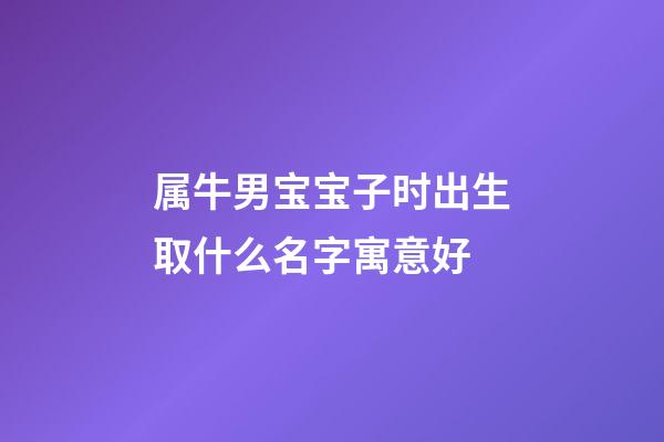 属牛男宝宝子时出生取什么名字寓意好