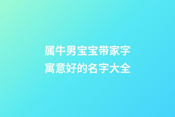 属牛男宝宝带家字寓意好的名字大全