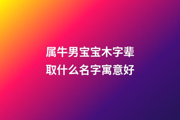 属牛男宝宝木字辈取什么名字寓意好