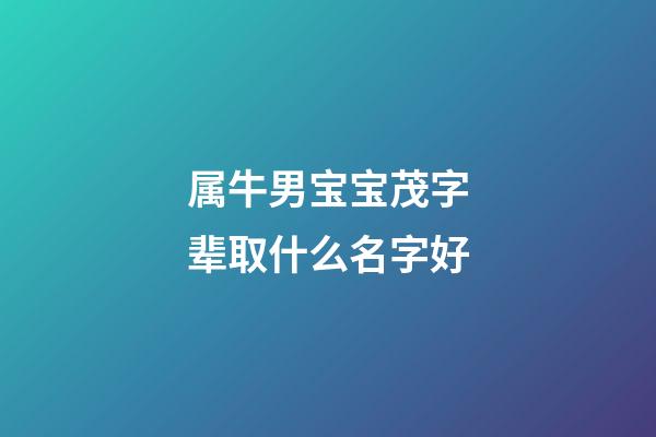 属牛男宝宝茂字辈取什么名字好
