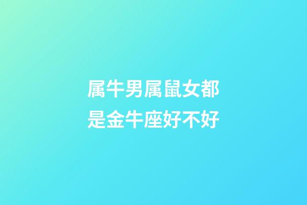 属牛男属鼠女都是金牛座好不好-第1张-星座运势-玄机派