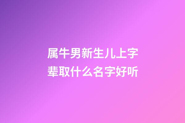属牛男新生儿上字辈取什么名字好听