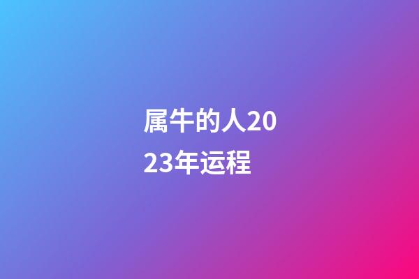 属牛的人2023年运程（属牛的人2023年运程）-第1张-星座运势-玄机派