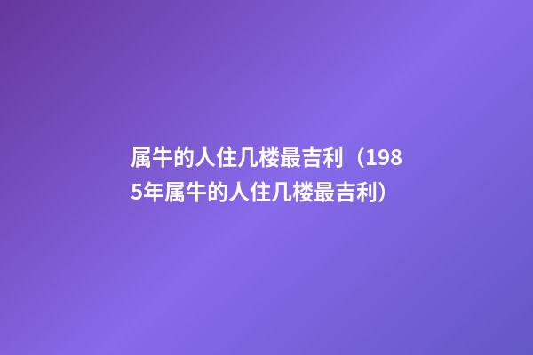 属牛的人住几楼最吉利（1985年属牛的人住几楼最吉利）