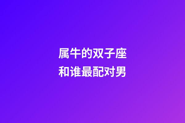 属牛的双子座和谁最配对男-第1张-星座运势-玄机派