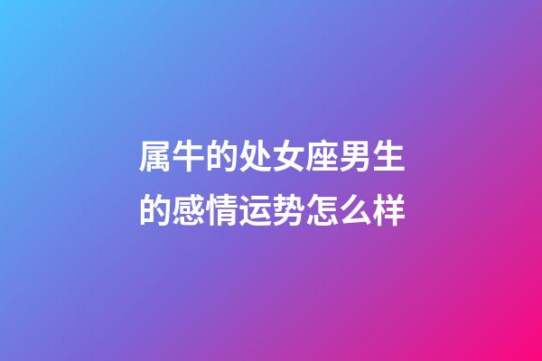 属牛的处女座男生的感情运势怎么样-第1张-星座运势-玄机派