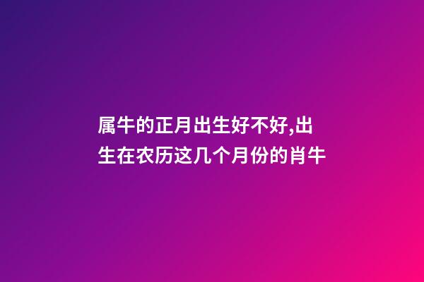 属牛的正月出生好不好,出生在农历这几个月份的肖牛-第1张-观点-玄机派