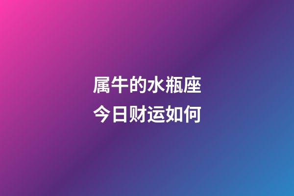 属牛的水瓶座今日财运如何-第1张-星座运势-玄机派