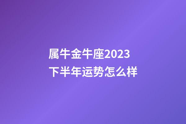 属牛金牛座2023下半年运势怎么样-第1张-星座运势-玄机派