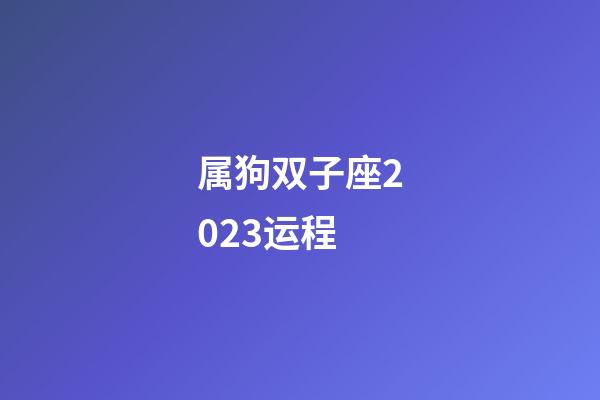 属狗双子座2023运程-第1张-星座运势-玄机派
