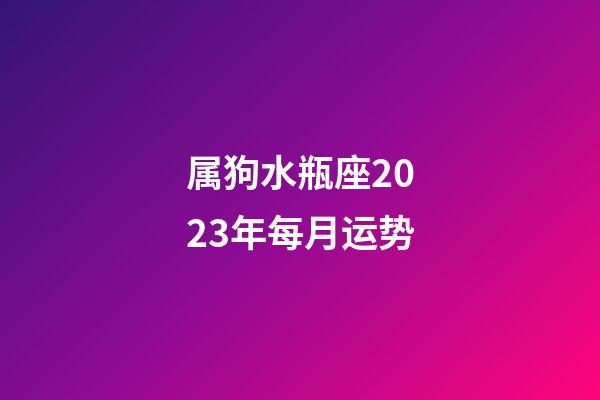 属狗水瓶座2023年每月运势-第1张-星座运势-玄机派