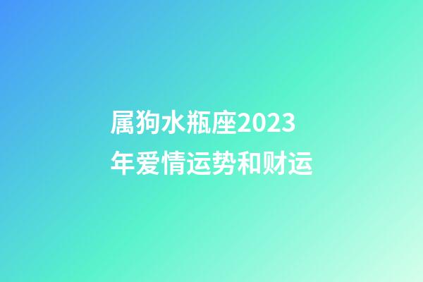 属狗水瓶座2023年爱情运势和财运-第1张-星座运势-玄机派