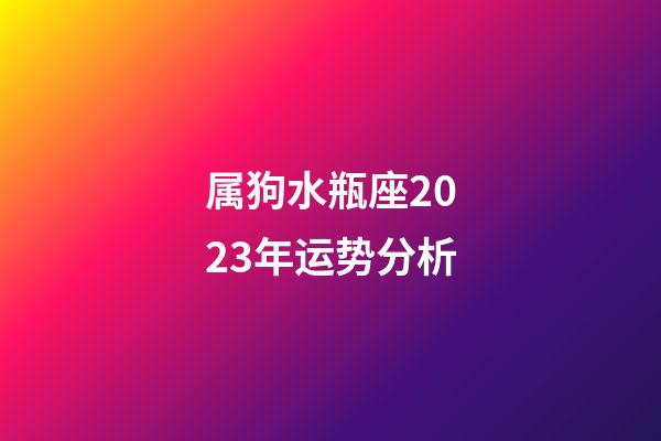 属狗水瓶座2023年运势分析-第1张-星座运势-玄机派
