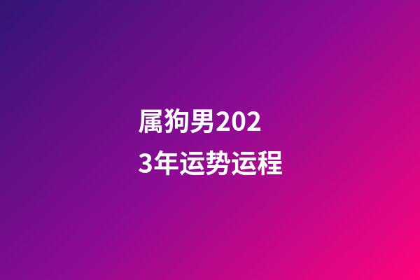 属狗男2023年运势运程