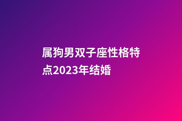 属狗男双子座性格特点2023年结婚-第1张-星座运势-玄机派