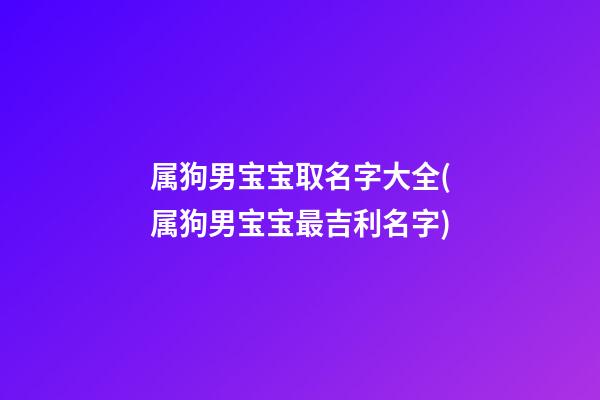 属狗男宝宝取名字大全(属狗男宝宝最吉利名字)