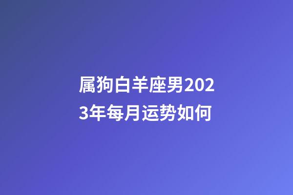 属狗白羊座男2023年每月运势如何-第1张-星座运势-玄机派