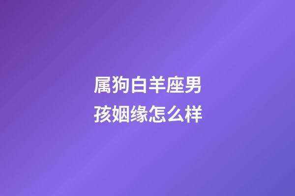 属狗白羊座男孩姻缘怎么样-第1张-星座运势-玄机派