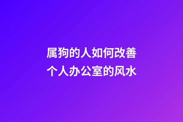 属狗的人如何改善个人办公室的风水