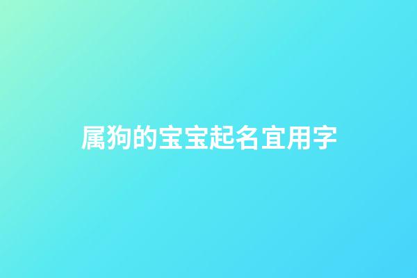 属狗的宝宝起名宜用字(属狗宝宝取名字)-第1张-宝宝起名-玄机派