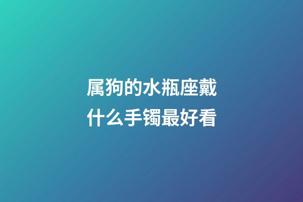 属狗的水瓶座戴什么手镯最好看-第1张-星座运势-玄机派
