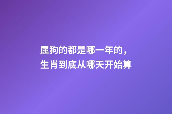 属狗的都是哪一年的，生肖到底从哪天开始算-第1张-观点-玄机派