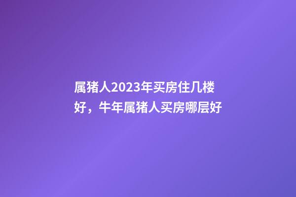 属猪人2023年买房住几楼好，牛年属猪人买房哪层好