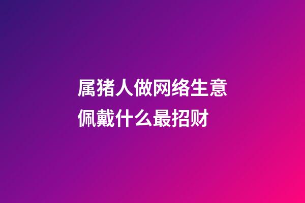 属猪人做网络生意佩戴什么最招财
