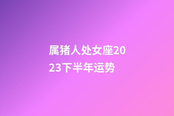 属猪人处女座2023下半年运势-第1张-星座运势-玄机派