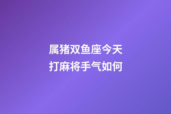 属猪双鱼座今天打麻将手气如何-第1张-星座运势-玄机派