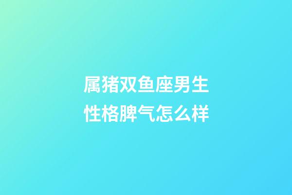属猪双鱼座男生性格脾气怎么样-第1张-星座运势-玄机派