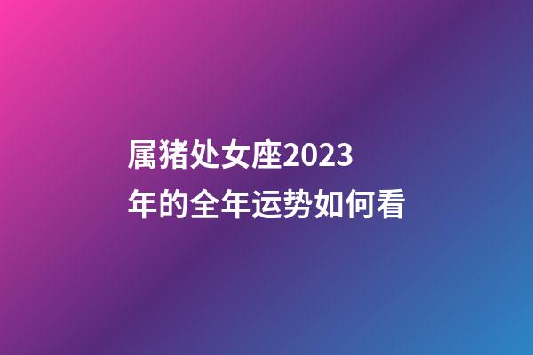 属猪处女座2023年的全年运势如何看
