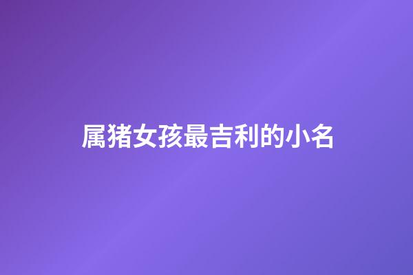 属猪女孩最吉利的小名