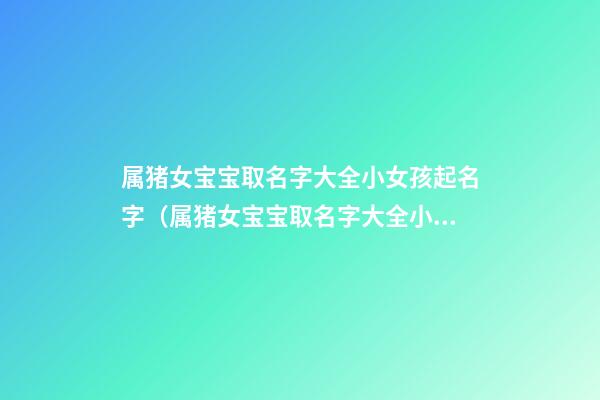 属猪女宝宝取名字大全小女孩起名字（属猪女宝宝取名字大全小女孩起名字可以吗）