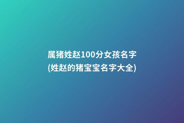 属猪姓赵100分女孩名字(姓赵的猪宝宝名字大全)