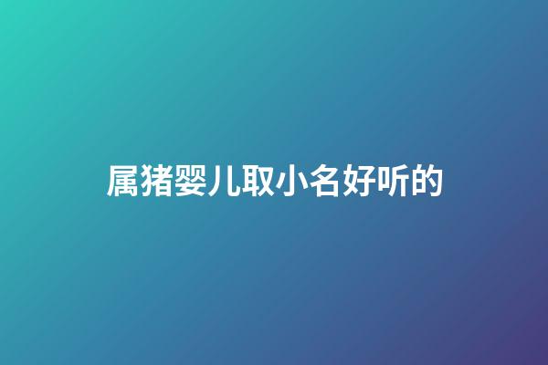 属猪婴儿取小名好听的