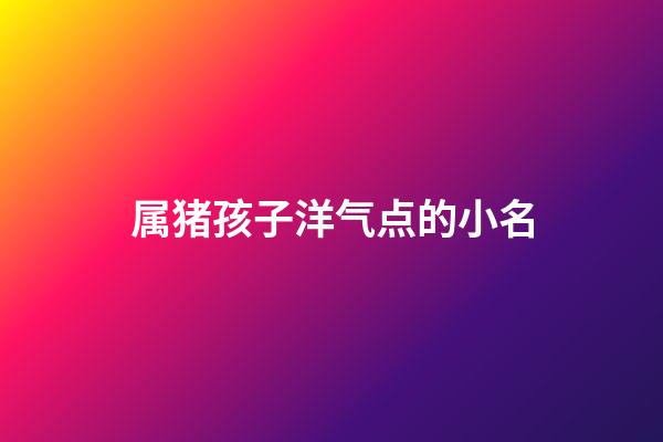 属猪孩子洋气点的小名