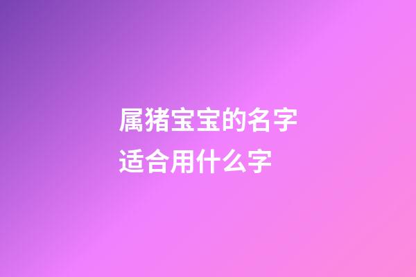 属猪宝宝的名字适合用什么字