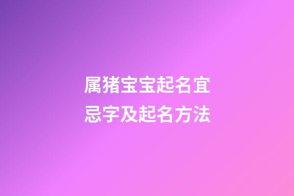 属猪宝宝起名宜忌字及起名方法