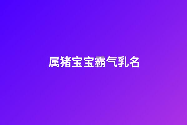 属猪宝宝霸气乳名